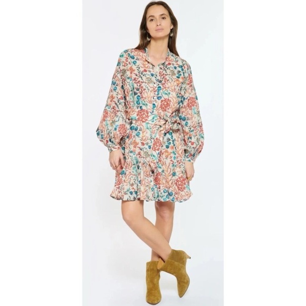 Chufy Boho luxe Floral‎ Dress XS Resortcore Romantic Cottagecore Luxury Mini